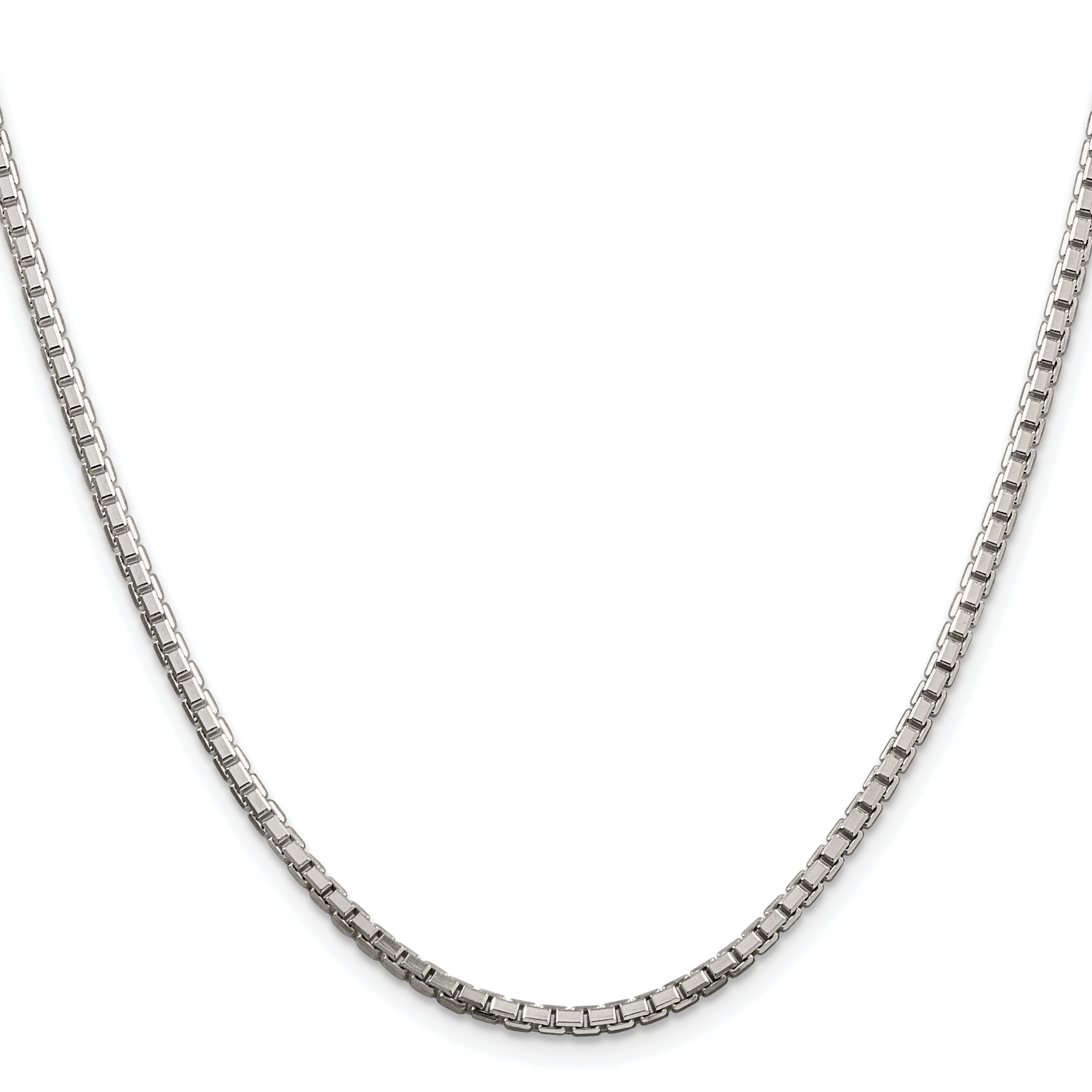 Sterling Silver Rhodium-plated 2.5mm 8 Sided Box Chain