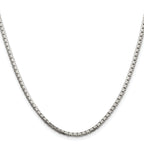 Sterling Silver Rhodium-Plated Box Chain Necklace 2.5mm