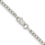 Sterling Silver Rhodium-Plated Box Chain Necklace 2.5mm