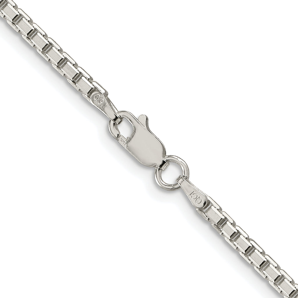Sterling Silver Rhodium-plated 2.5mm 8 Sided Box Chain