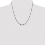 Sterling Silver Rhodium-plated 2.5mm 8 Sided Box Chain