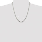 Sterling Silver Rhodium-plated 2.5mm 8 Sided Box Chain