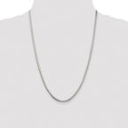 Sterling Silver Rhodium-plated 2.5mm 8 Sided Box Chain