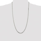 Sterling Silver Rhodium-plated 2.5mm 8 Sided Box Chain