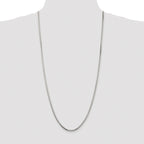 Sterling Silver Rhodium-plated 2.5mm 8 Sided Box Chain