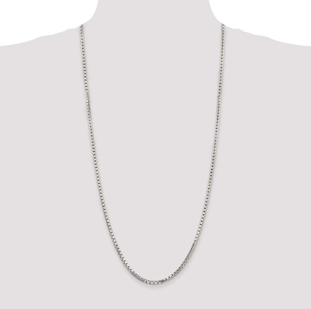 Sterling Silver 2.9mm 8 Sided Diamond-cut Box Chain