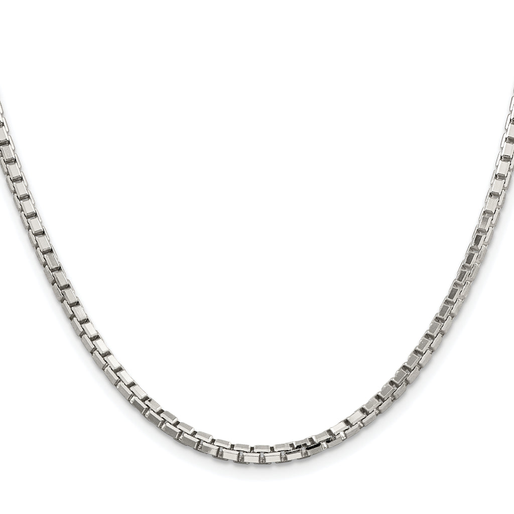 Sterling Silver Rhodium-Plated Box Chain Necklace 2.9mm