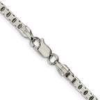 Sterling Silver Rhodium-Plated Box Chain Necklace 2.9mm