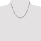 Sterling Silver Rhodium-Plated Box Chain Necklace 2.9mm