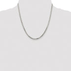 Sterling Silver Rhodium-plated 2.9mm 8 Sided Box Chain