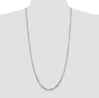 Sterling Silver Rhodium-plated 2.9mm 8 Sided Box Chain