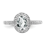 Sterling Silver Rhodium-plated Diam. & White Topaz Ring