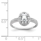 Sterling Silver Rhodium-plated Diam. & White Topaz Ring