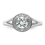 Sterling Silver Rhodium-plated Diam. & White Topaz Ring