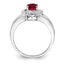 Sterling Silver Rhodium-plated Diam. & Created Ruby Ring