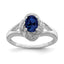 Sterling Silver Rhodium-plated Diam. & Created Sapphire Ring