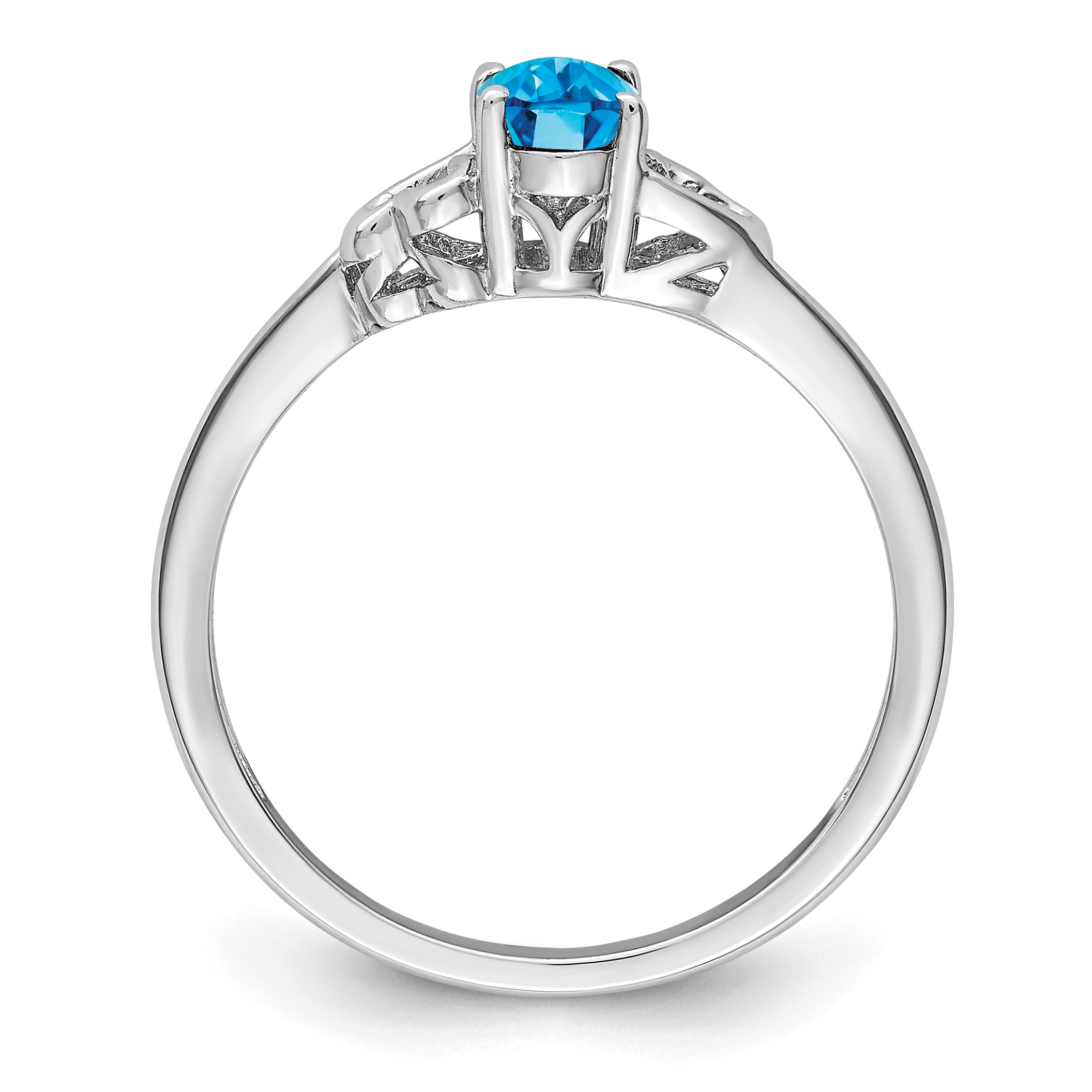 Sterling Silver Rhodium-Plated Light Swiss Blue Topaz Ring Secondary image