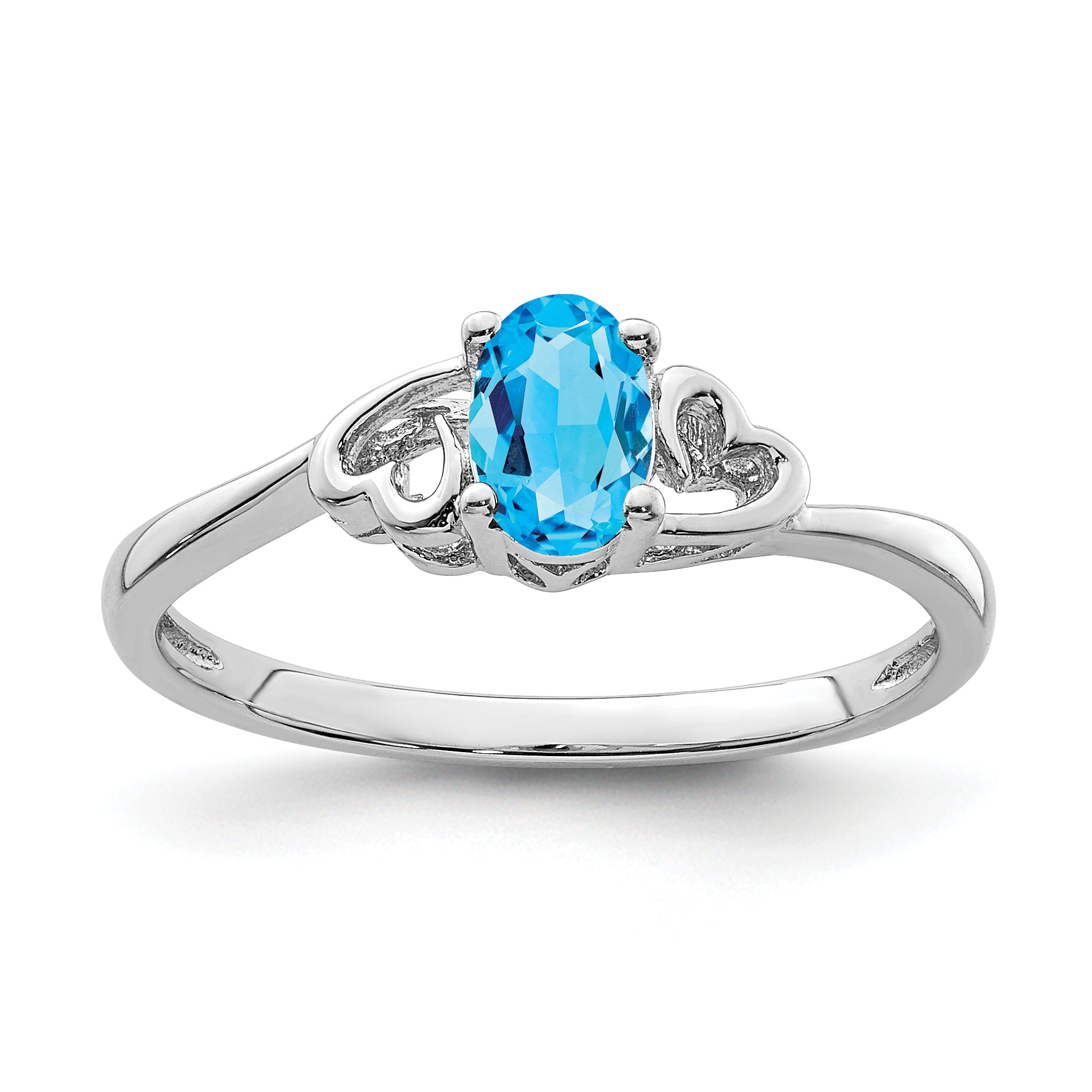 Sterling Silver Rhodium-plated Light Swiss Blue Topaz Ring Main image