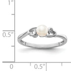 Sterling Silver Rhodium-plated FW Cultured Pearl Ring