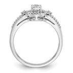 Sterling Silver Rhodium-plated White Topaz & Diam. Ring
