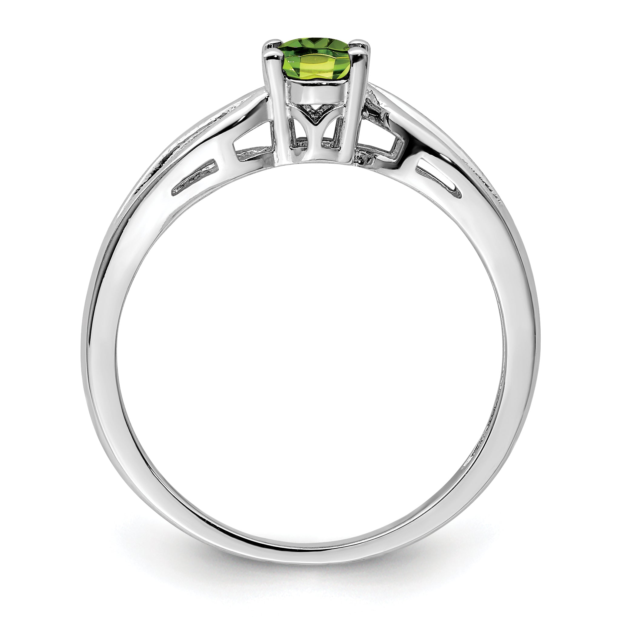 Sterling Silver Rhodium-plated Peridot Ring Secondary image