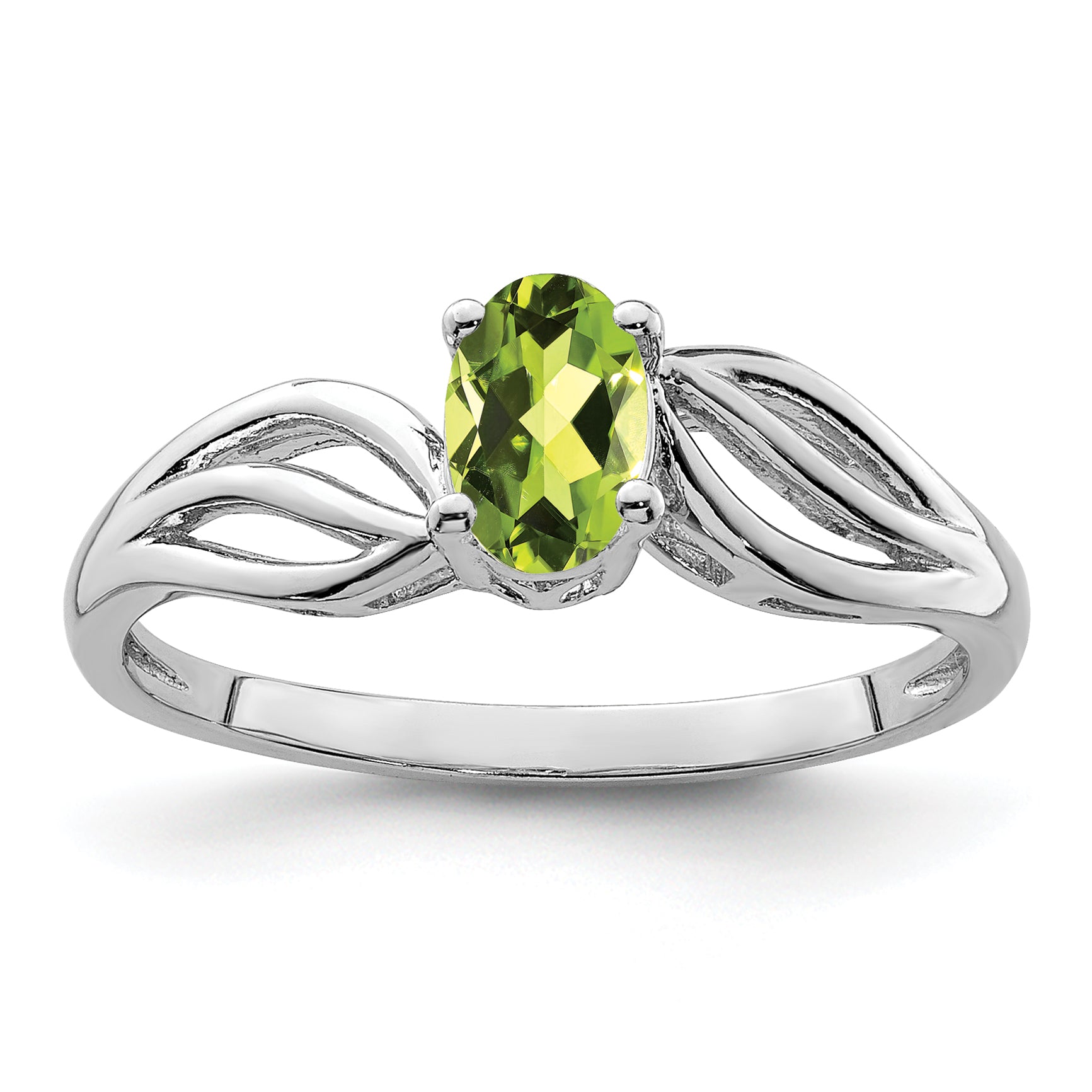 Sterling Silver Rhodium-plated Peridot Ring Main image