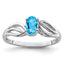 Sterling Silver Rhodium-plated Light Swiss Blue Topaz Ring