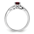 Sterling Silver Rhodium-plated Garnet Ring