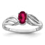 Sterling Silver Rhodium-plated Created Ruby Ring
