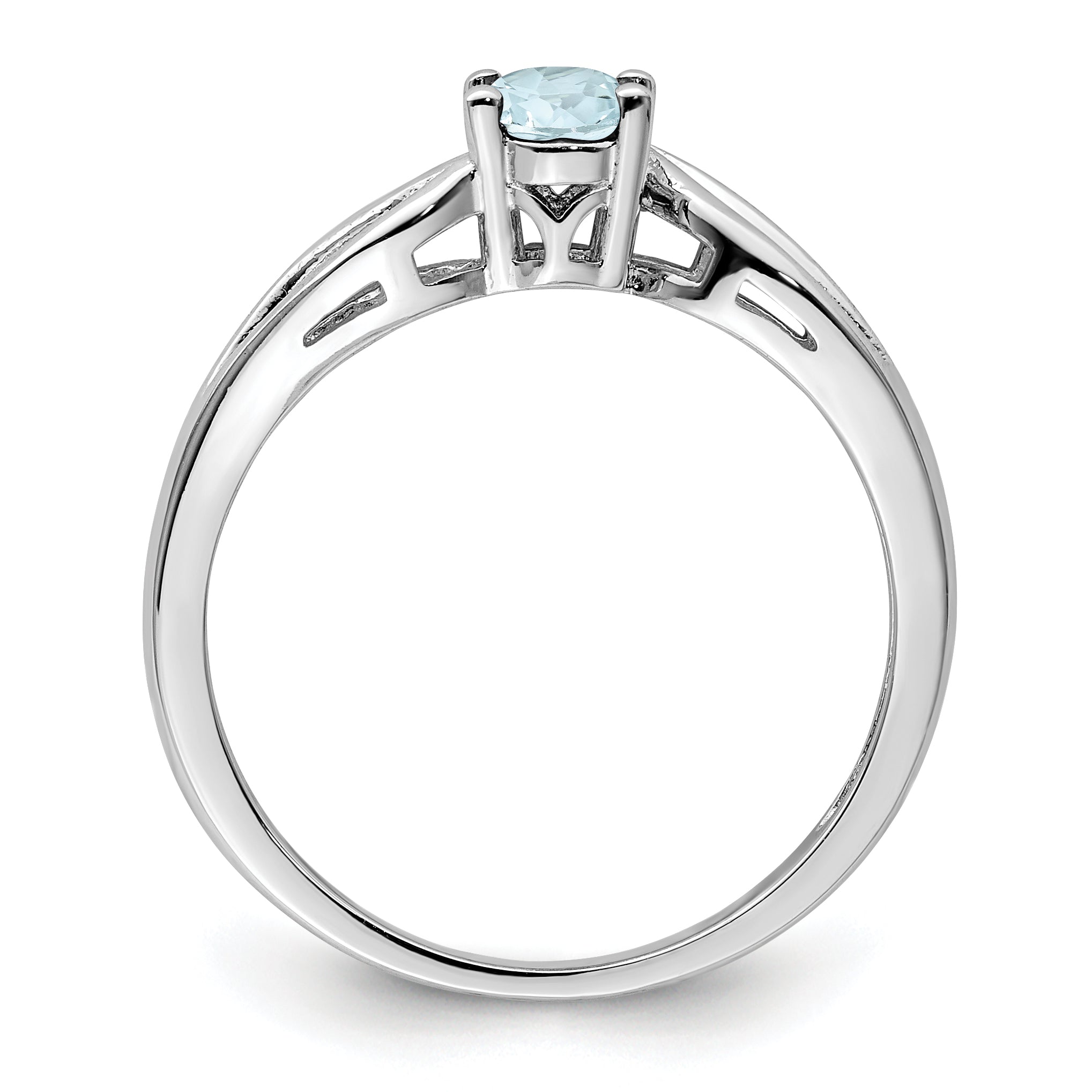 Sterling Silver Rhodium-plated Aquamarine Ring Secondary image