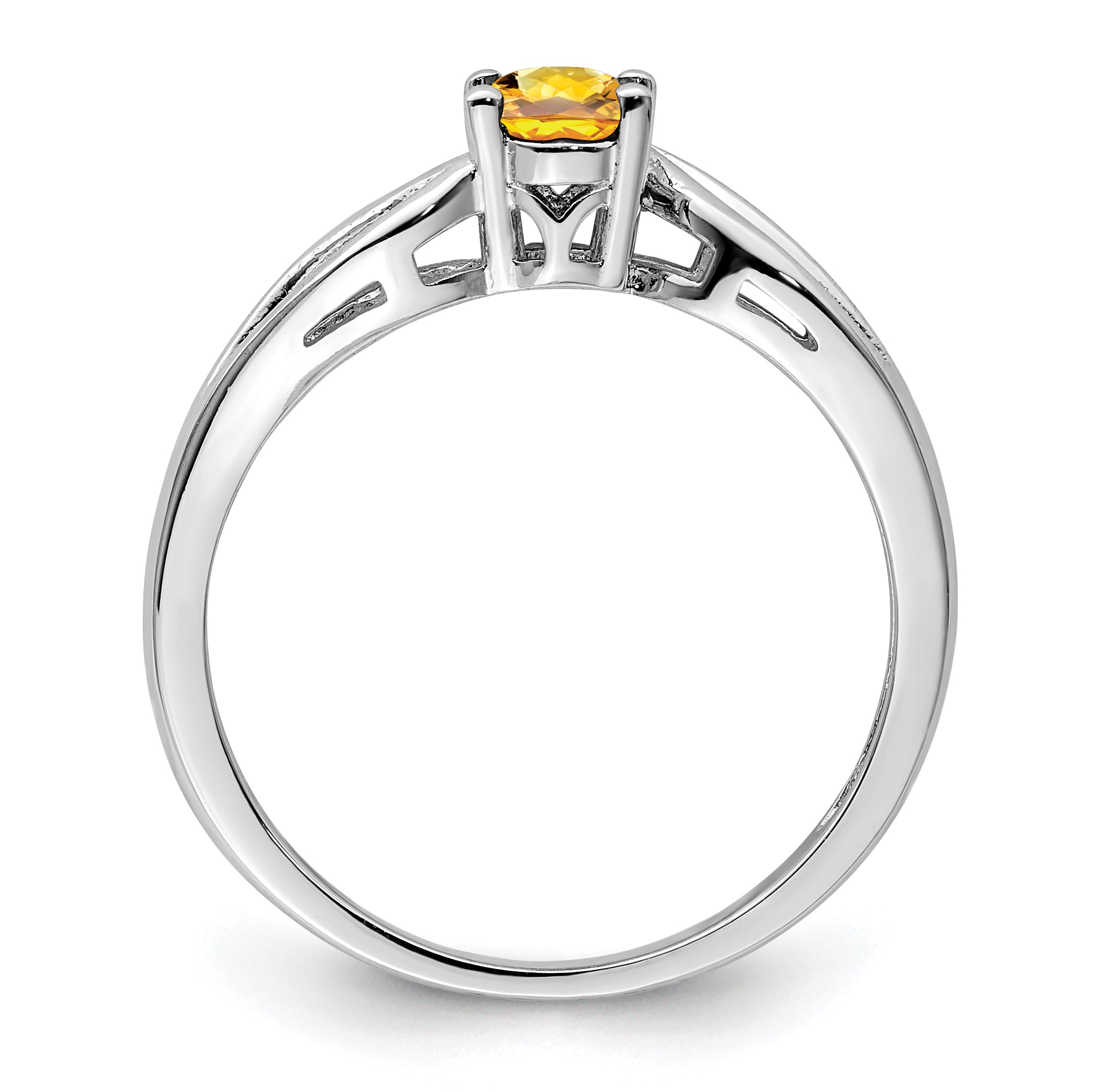 Sterling Silver Rhodium-plated Citrine Ring Secondary image