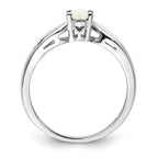 Sterling Silver Rhodium-plated Created Opal Ring