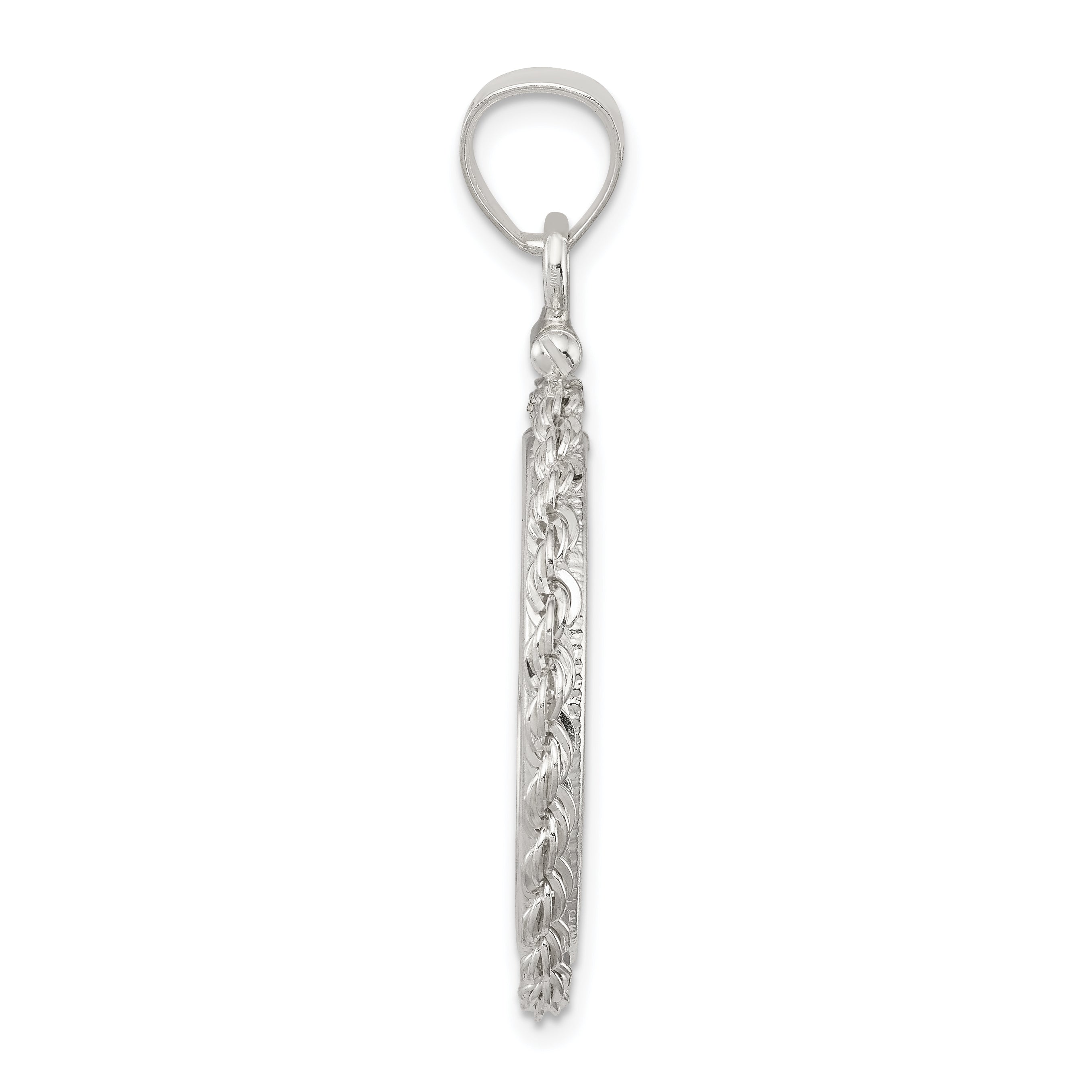 Wideband Distinguished Coin Jewelry Sterling Silver Polished Rope 21.1 x 2.0mm $0.05 Screw Top Coin Bezel Pendant Secondary image