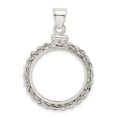 Wideband Distinguished Coin Jewelry Sterling Silver Polished Rope 21.1 x 2.0mm $0.05 Screw Top Coin Bezel Pendant