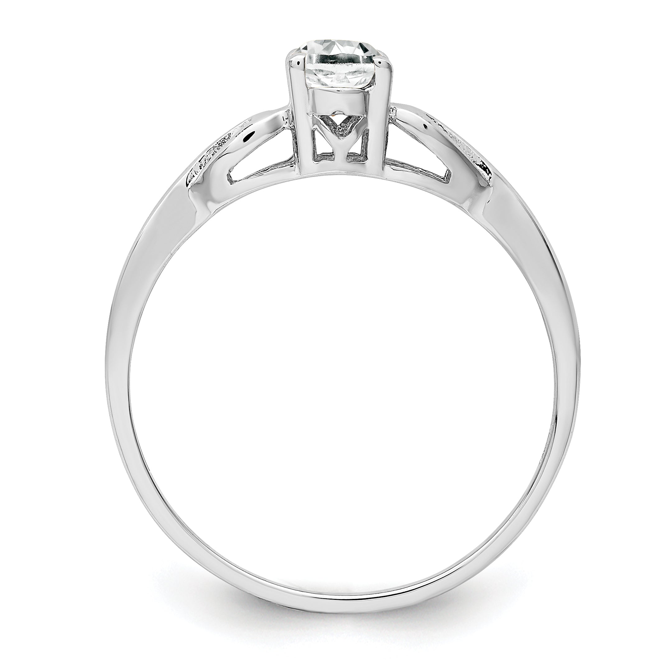 Sterling Silver Rhodium-plated White Topaz Ring Secondary image