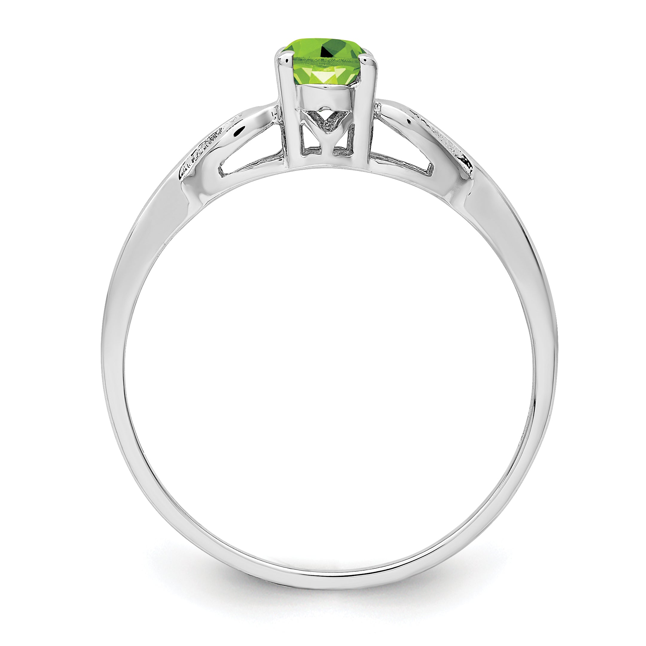 Sterling Silver Rhodium-plated Peridot Ring Secondary image