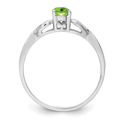 Sterling Silver Rhodium-plated Peridot Ring