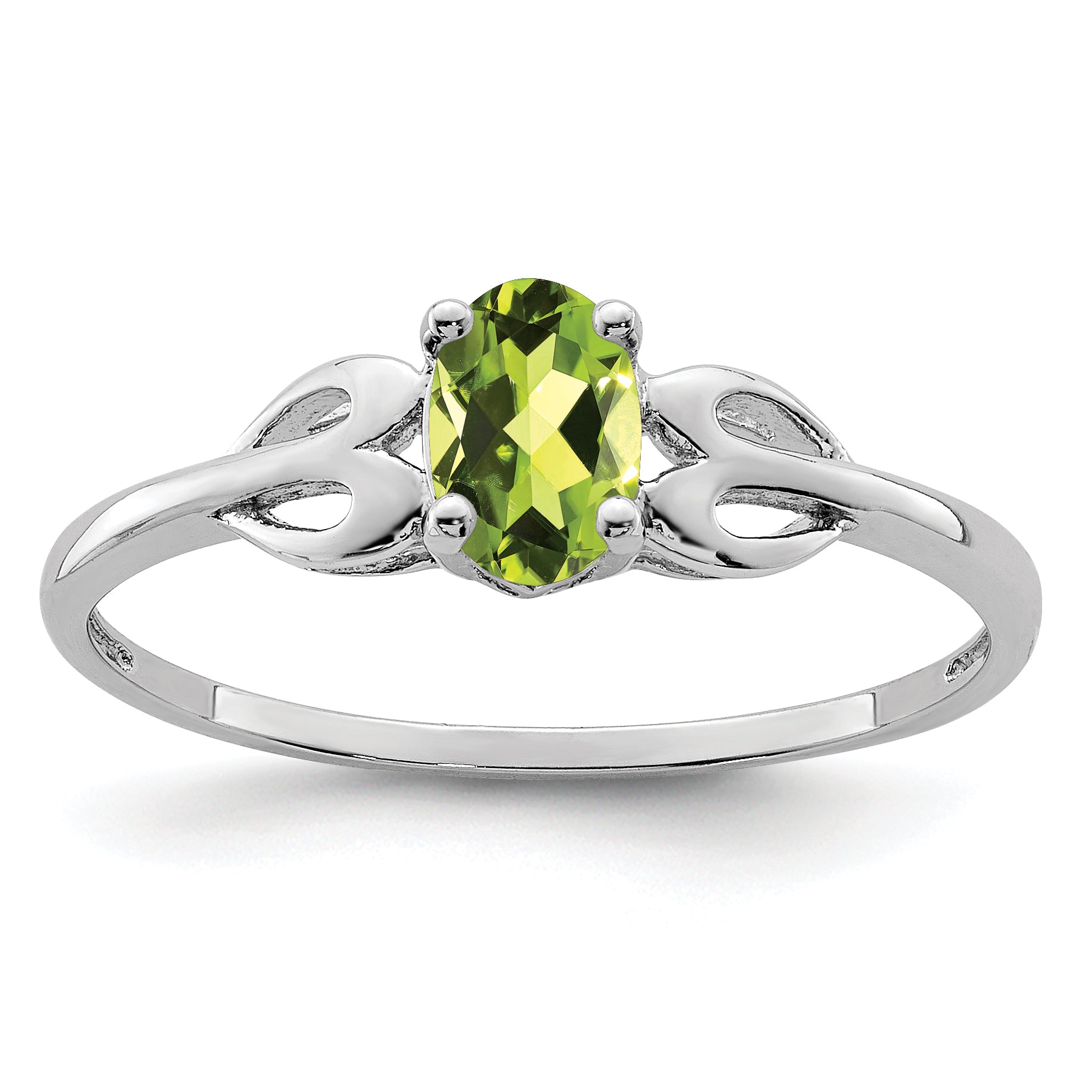 Sterling Silver Rhodium-plated Peridot Ring Main image