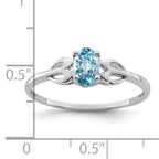 Sterling Silver Rhodium-plated Light Swiss Blue Topaz Ring