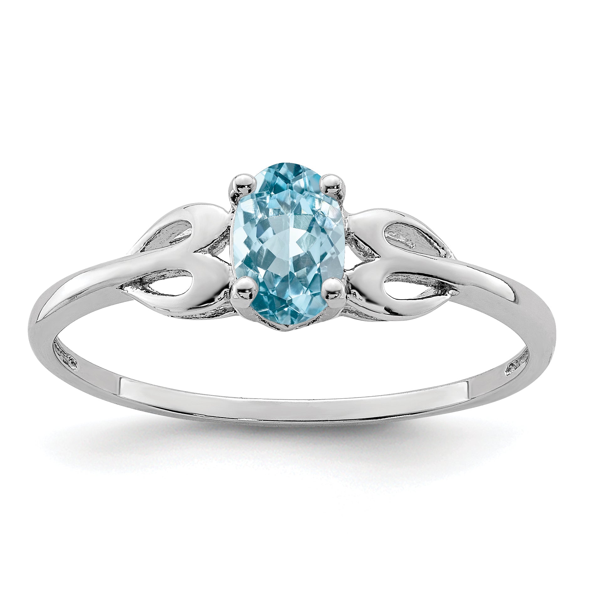 Sterling Silver Rhodium-plated Light Swiss Blue Topaz Ring Main image