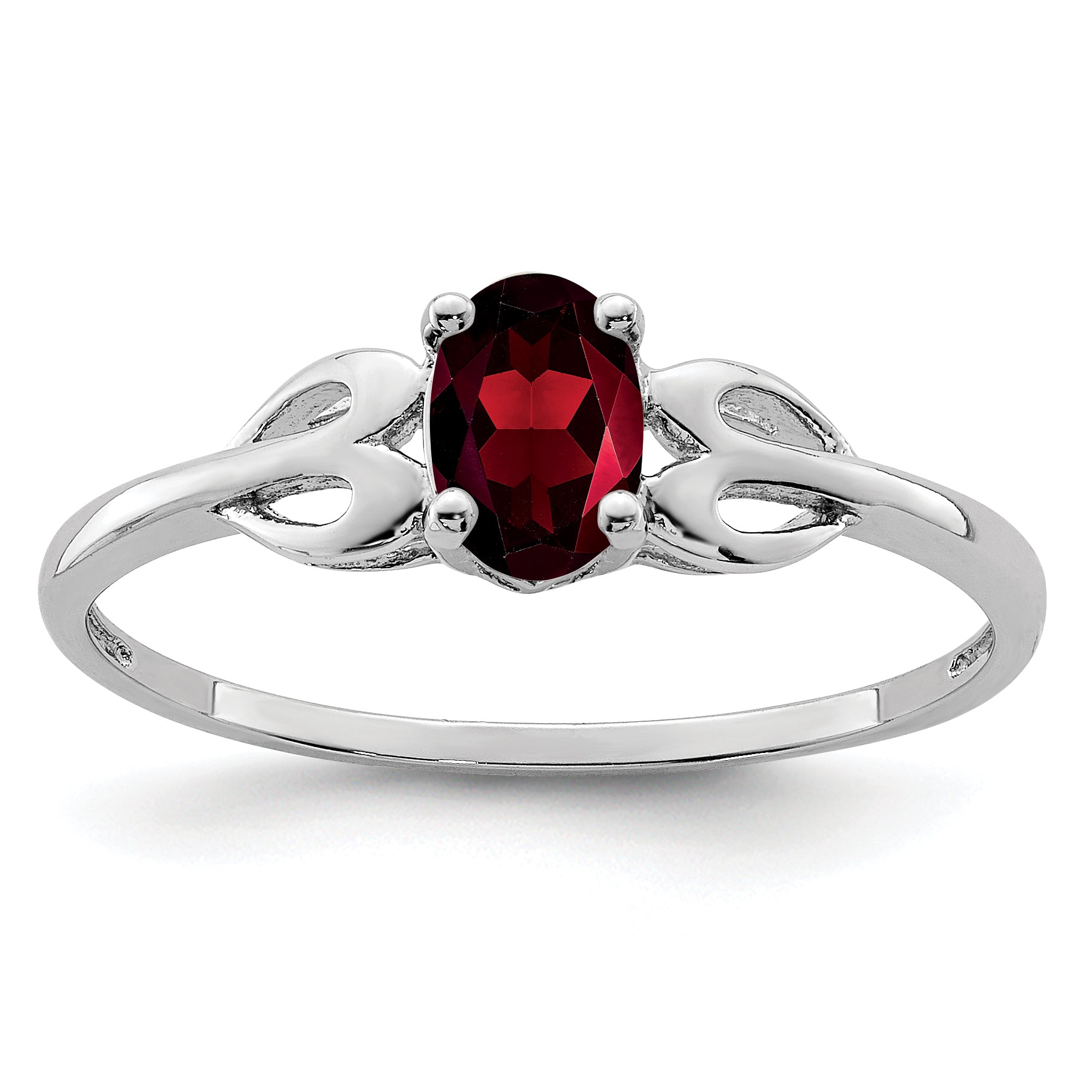Sterling Silver Rhodium-plated Garnet Ring Main image