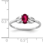 Sterling Silver Rhodium-plated Created Ruby Ring