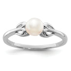 Sterling Silver Rhodium-plated FW Cultured Pearl Ring