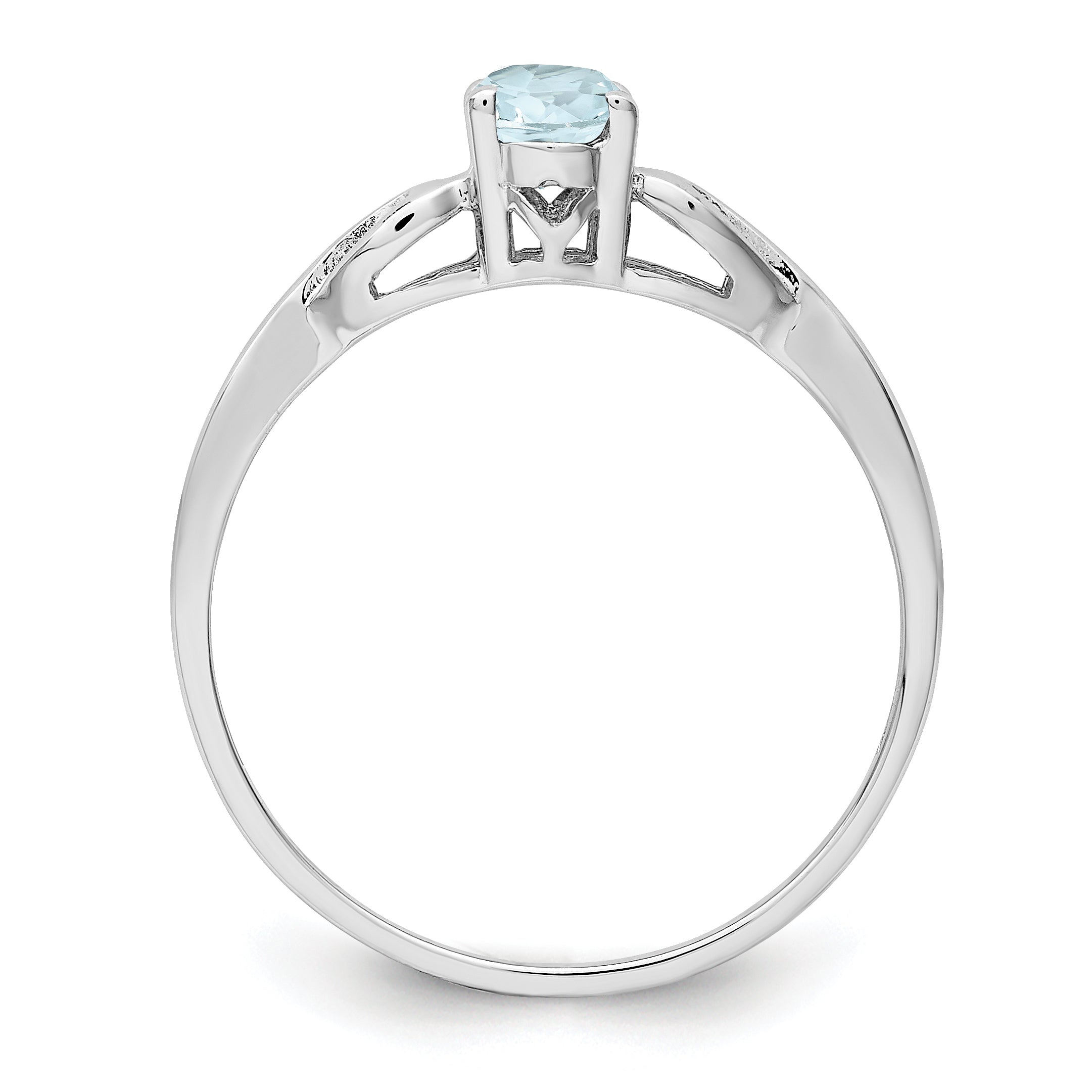 Sterling Silver Rhodium-plated Aquamarine Ring Secondary image