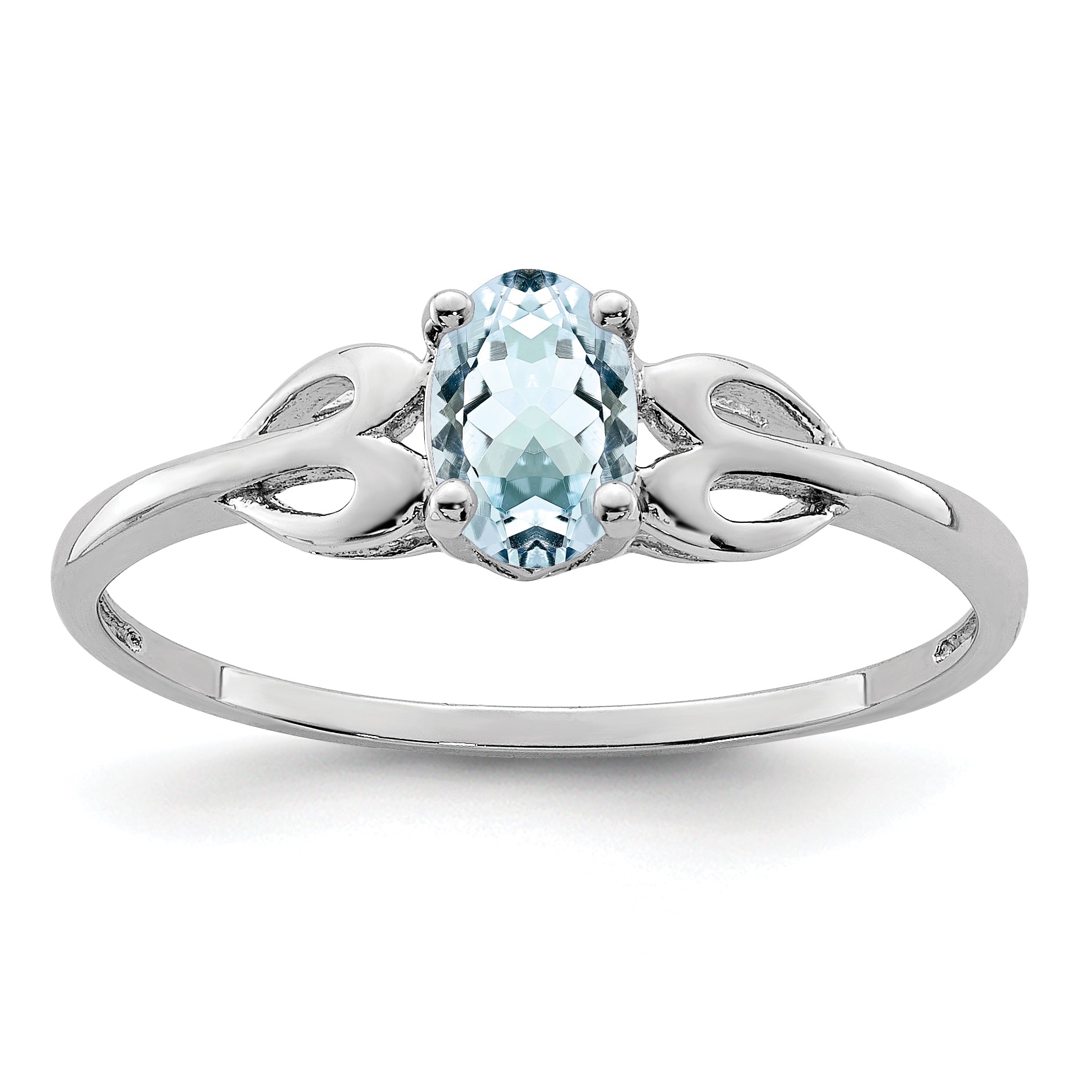 Sterling Silver Rhodium-plated Aquamarine Ring Main image
