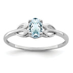 Sterling Silver Rhodium-plated Aquamarine Ring