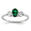 Sterling Silver Rhodium-plated Created Emerald Ring