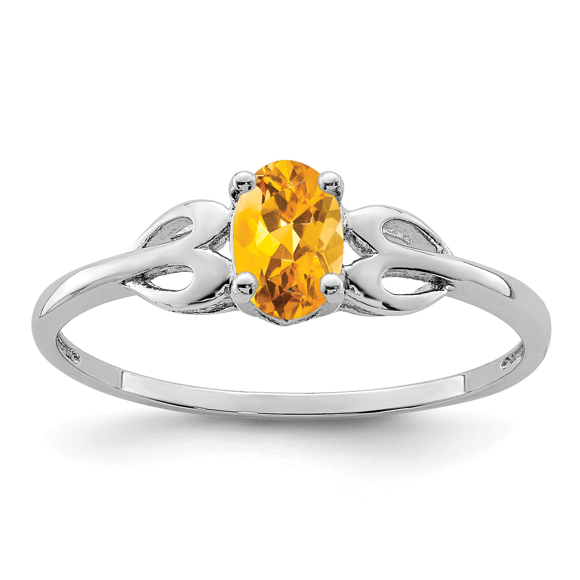 Sterling Silver Rhodium-plated Citrine Ring Main image