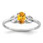 Sterling Silver Rhodium-plated Citrine Ring
