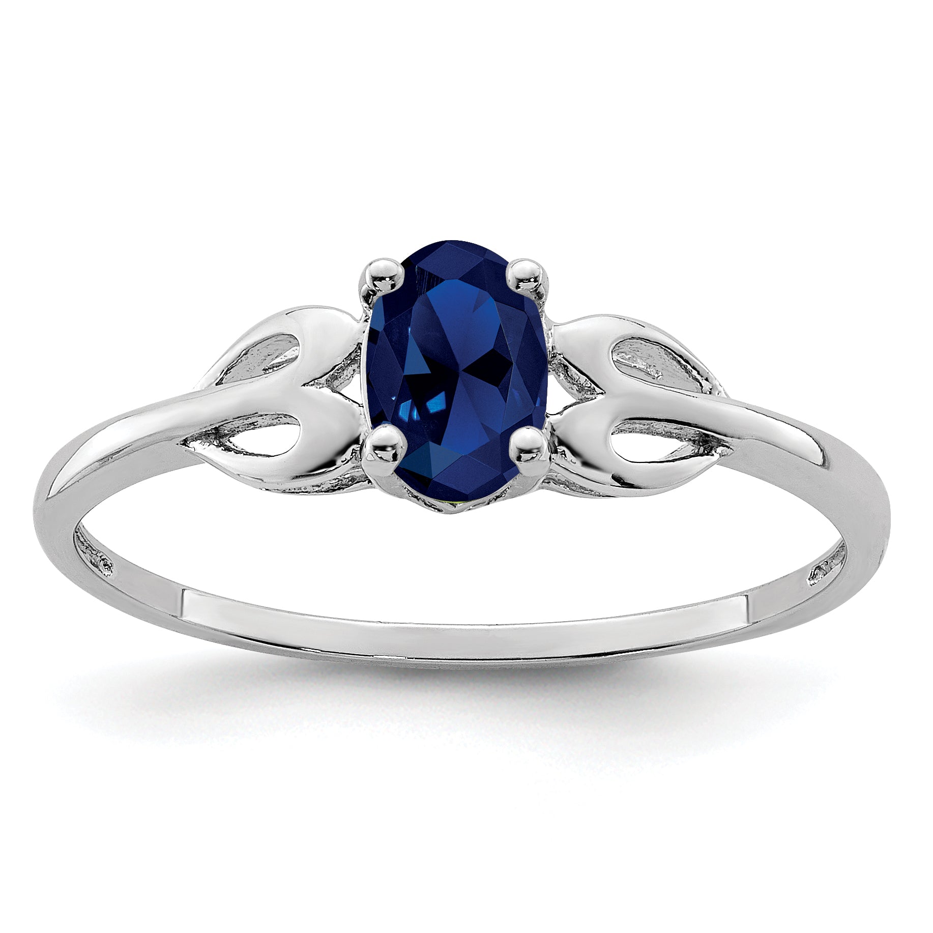 Sterling Silver Rhodium-plated Created Sapphire Ring Main image